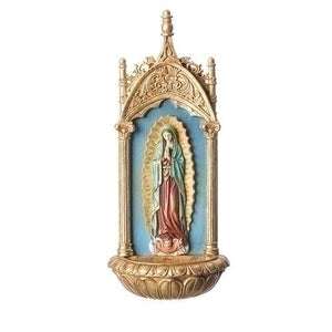 Large Our Lady of Guadalupe Holy Water Font (11 1/2"") - Unique Catholic Gifts
