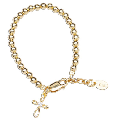 Lenox - 14K Gold Plated Cross Bracelet (Large) - Unique Catholic Gifts