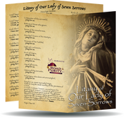 Litany of Our Lady of Seven Sorrows Holy Card - Unique Catholic Gifts