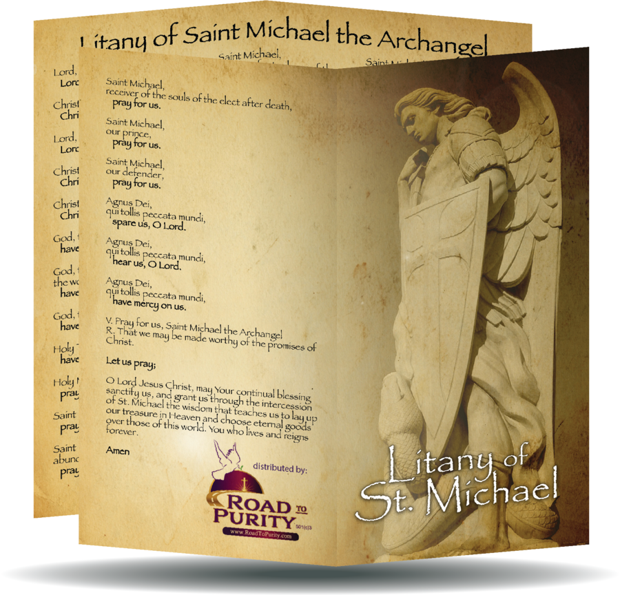 Litany of St. Michael Holy Card - Unique Catholic Gifts