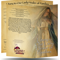 Litany to Our Lady Healer of Families Holy Card - Unique Catholic Gifts
