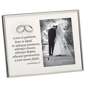 Love is Patient Wedding, Anniversary Frame 7" - Unique Catholic Gifts