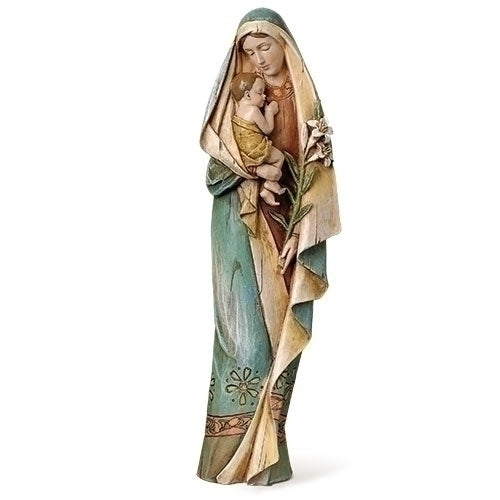 Madonna and Child with Lily Statue 12 1/2" - Unique Catholic Gifts