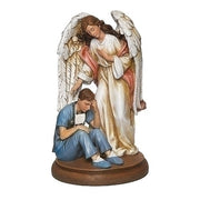 Male Healthcare Under His Guardian Angel Statue 8 3/4" - Unique Catholic Gifts