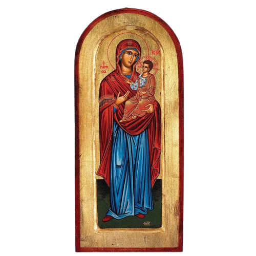 Mary with Jesus - Arched Gold Leaf - Unique Catholic Gifts