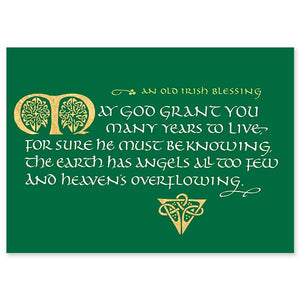 May God Grant You Many Years Irish Blessing Greeting Card - Unique Catholic Gifts