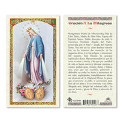 Medalla Milagrosa Tarjeta Sagrada laminada (Cubierta de Plástico) - Unique Catholic Gifts