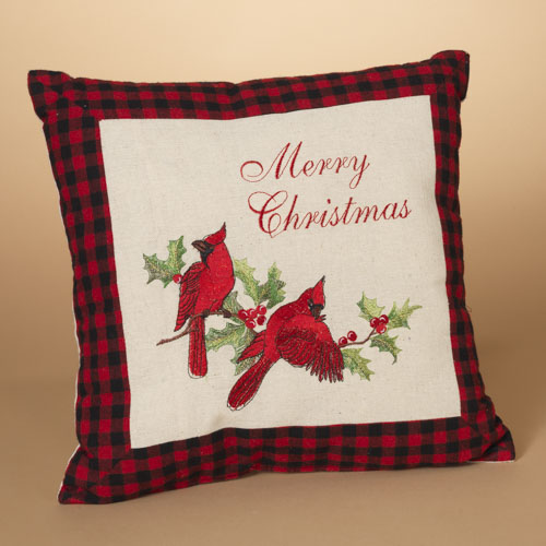 Merry Christmas Cardinal Pillow 16" - Unique Catholic Gifts
