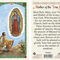 Mother of the True God Guadalupe Novena Holy Card (Plastic Covered) - Unique Catholic Gifts