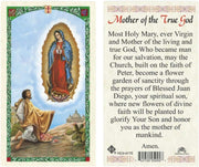 Mother of the True God Guadalupe Novena Holy Card (Plastic Covered) - Unique Catholic Gifts