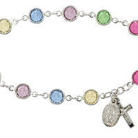 Multi Color Austrian Crystal Bracelet ("7 1/2") - Unique Catholic Gifts