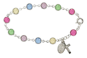 Multi Color Austrian Crystal Bracelet ("7 1/2") - Unique Catholic Gifts