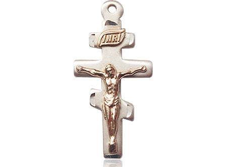 GF/SS Greek Crucifix Pendant on a Sterling Silver Chain - Unique Catholic Gifts