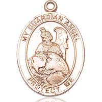 14kt Gold Filled Guardian Angel Protector Pendant on a Gold Filled Chain - Unique Catholic Gifts