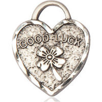 Sterling Silver Good Luck Shamrock Heart Pendant on a Sterling Silver Chain - Unique Catholic Gifts