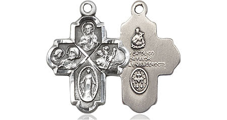 Sterling Silver 4-Way Pendant on a Sterling Silver Chain - Unique Catholic Gifts