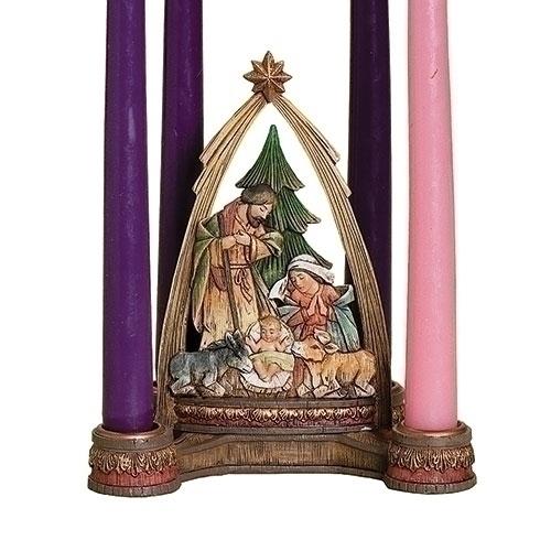 Advent "Nativity" Candle Holder  6.25" - Unique Catholic Gifts