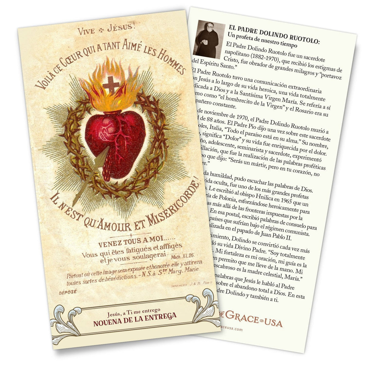 Novena de la Entrega – Tríptico de estampa(3" X 6") - Unique Catholic Gifts