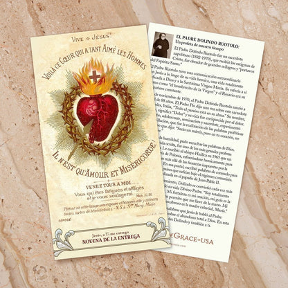 Novena de la Entrega – Tríptico de estampa(3" X 6") - Unique Catholic Gifts