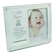 On Your Baptism Silver-tone Engravable Picture Frame - Unique Catholic Gifts
