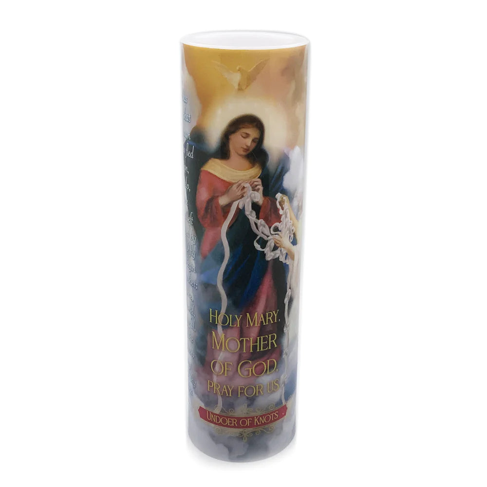 Our Lady  Undoer of Knots LED Candle with Timer - Unique Catholic Gifts