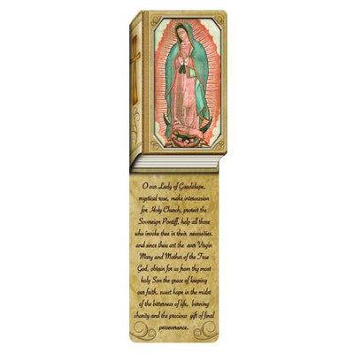 Our Lady of Guadalupe Book Shaped Laminated Bookmark - Unique Catholic Gifts