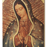 Our Lady of Guadalupe Bust Gold Embossed Large Plaque 7-1/2" x 10" - Unique Catholic Gifts