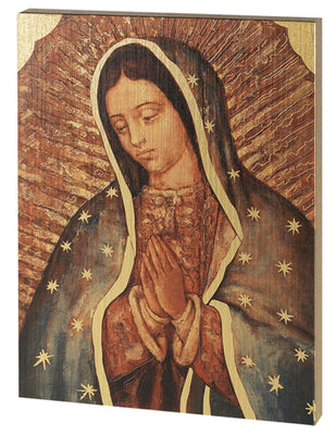 Our Lady of Guadalupe Bust Gold Embossed Large Plaque 7-1/2