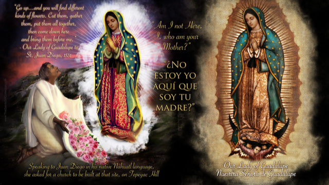 Large Lady of Guadalupe LED Candle with Timer 4 X 7" - Unique Catholic Gifts