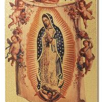 Our Lady of Guadalupe Gold Embossed Large Plaque 7-1/2" x 10" - Unique Catholic Gifts
