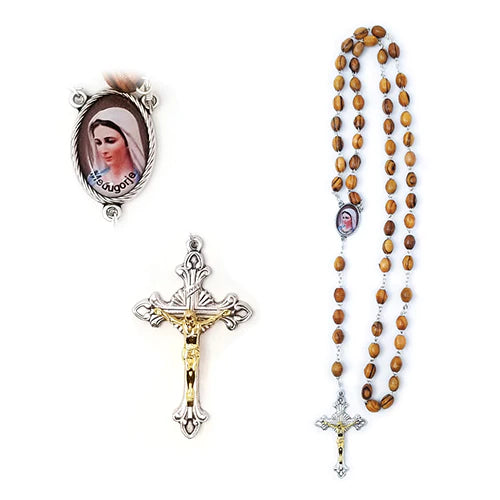 Our Lady of Medjugorje Olive Wood Rosary - Unique Catholic Gifts