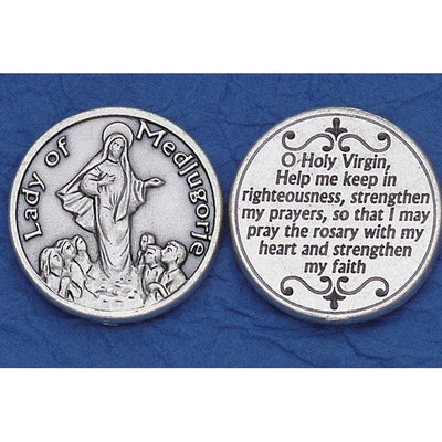 Our Lady of Medjurgorje Italian Pocket Token Coin - Unique Catholic Gifts