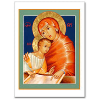 Our Lady the Teacher Icon Greeting Card - Unique Catholic Gifts