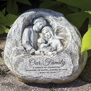 Holy Family Garden Stone (4 1/4") - Unique Catholic Gifts