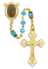 Our Lady of Guadalupe Aqua Crackle Rosary (5MM) - Unique Catholic Gifts