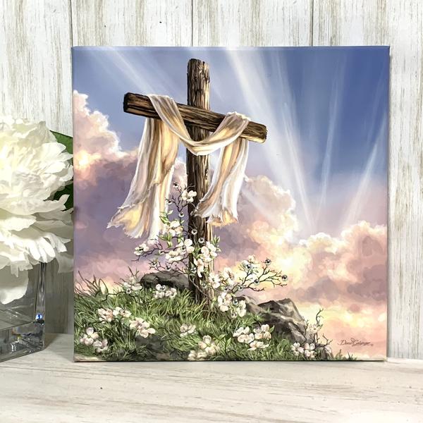 He is Risen Pizazz Print With Genuine Swarovski Crystals - Unique Catholic Gifts