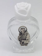 St.Padre Pio Glass Holy Water Bottle 2" - Unique Catholic Gifts