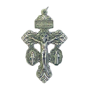 3-Way Pardon Indulgence Crucifix with Benedict & Miraculous Medal /Rosary Crucifix 2" - Unique Catholic Gifts