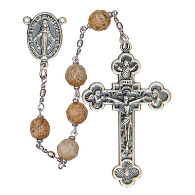 Picture Jasper Rosary (8 mm) - Unique Catholic Gifts