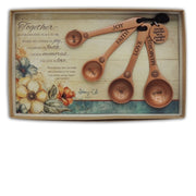 Gather Together Copper Kitchen Prayer Measuring Spoon Set of 4 - Unique Catholic Gifts