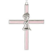 Praying Girl on Pink Cross 6" - Unique Catholic Gifts