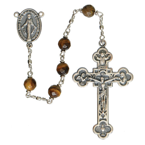 Genuine Tiger Eye Rosary (6mm) - Unique Catholic Gifts