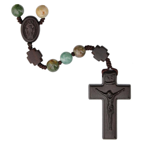 Multicolor Onyx/Jujube Wood Rosary (8mm) - Unique Catholic Gifts