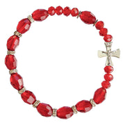 Red Genuine Crystal Rosary Bracelet (10mm) - Unique Catholic Gifts