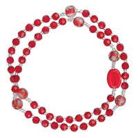 Red Genuine Crystal Twist Rosary Bracelet (4mm) - Unique Catholic Gifts