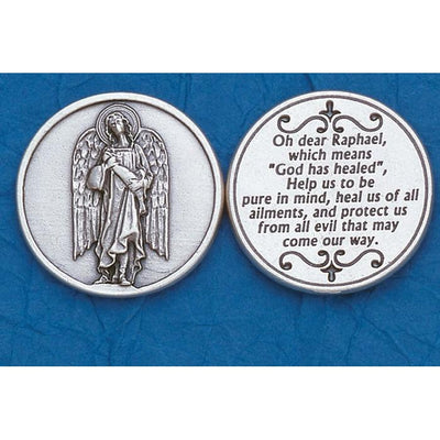 Archangel Raphael Italian Pocket Token Coin - Unique Catholic Gifts