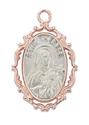 Rose Gold and  Sterling Silver Miraculous Medal ,Two Toned (3/4")  18 Chain. - Unique Catholic Gifts