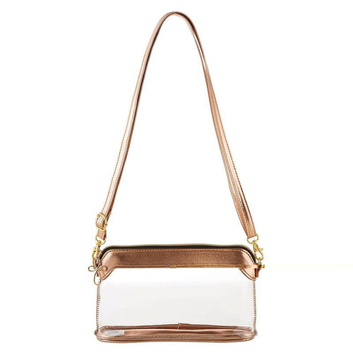Clear and Metallic Rose Gold Stadium Bag - Unique Catholic Gifts