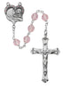 Rose Crystal Tin cut Rosary (7mm) - Unique Catholic Gifts