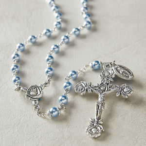 Swarovski Blue Lock-Link Rosary - Unique Catholic Gifts